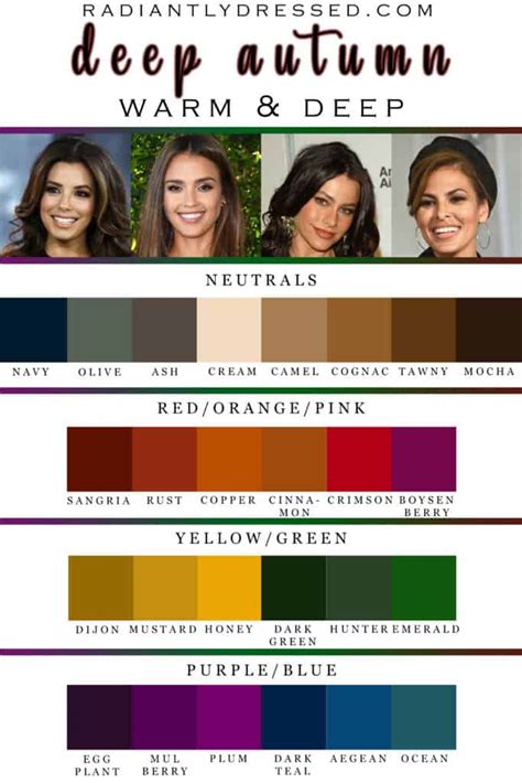 deep autumn color palette|deep autumn color wardrobe.